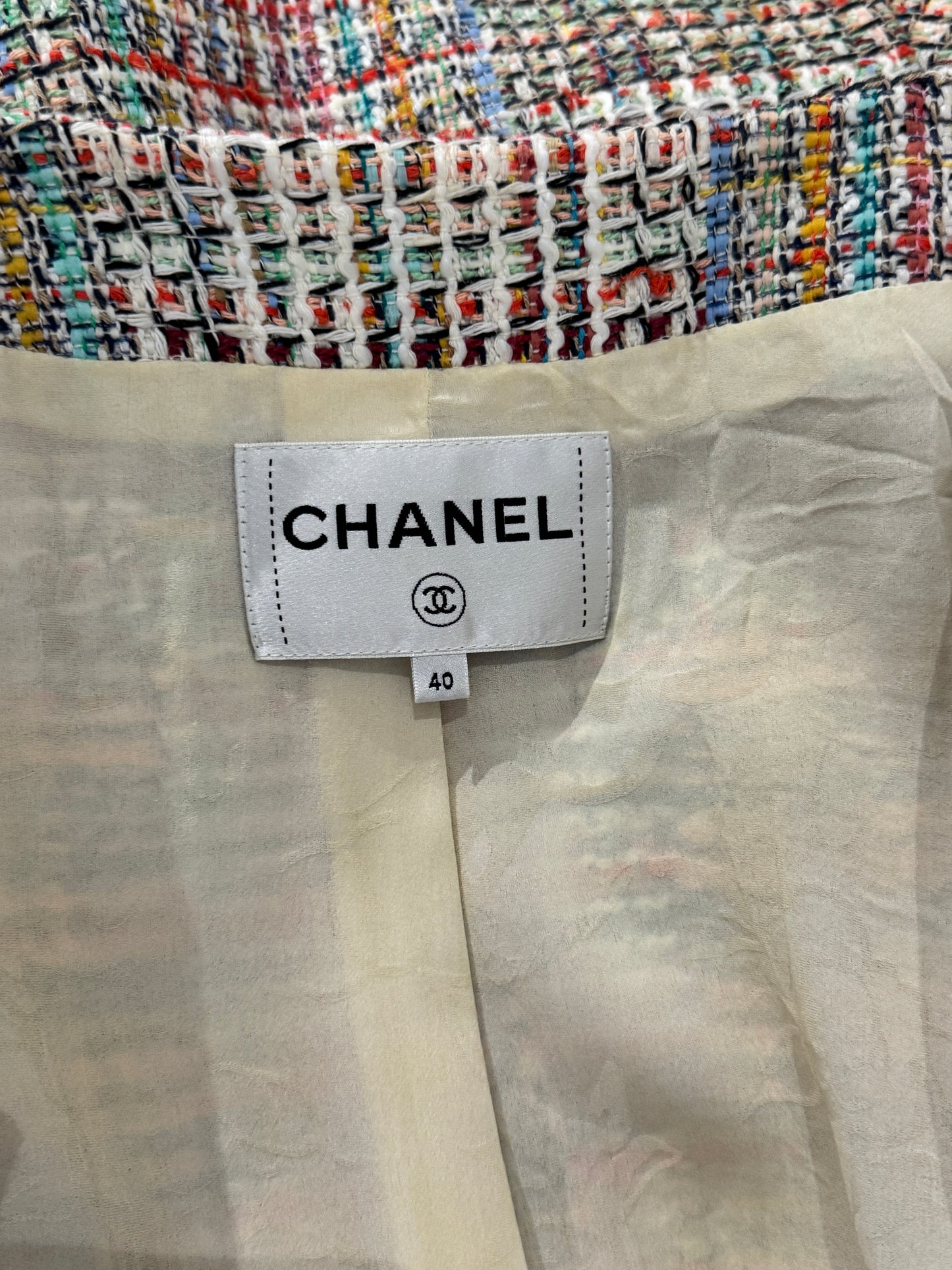 Chanel Karl Lagerfeld Spring 2017 Multicolor tweed jacket
