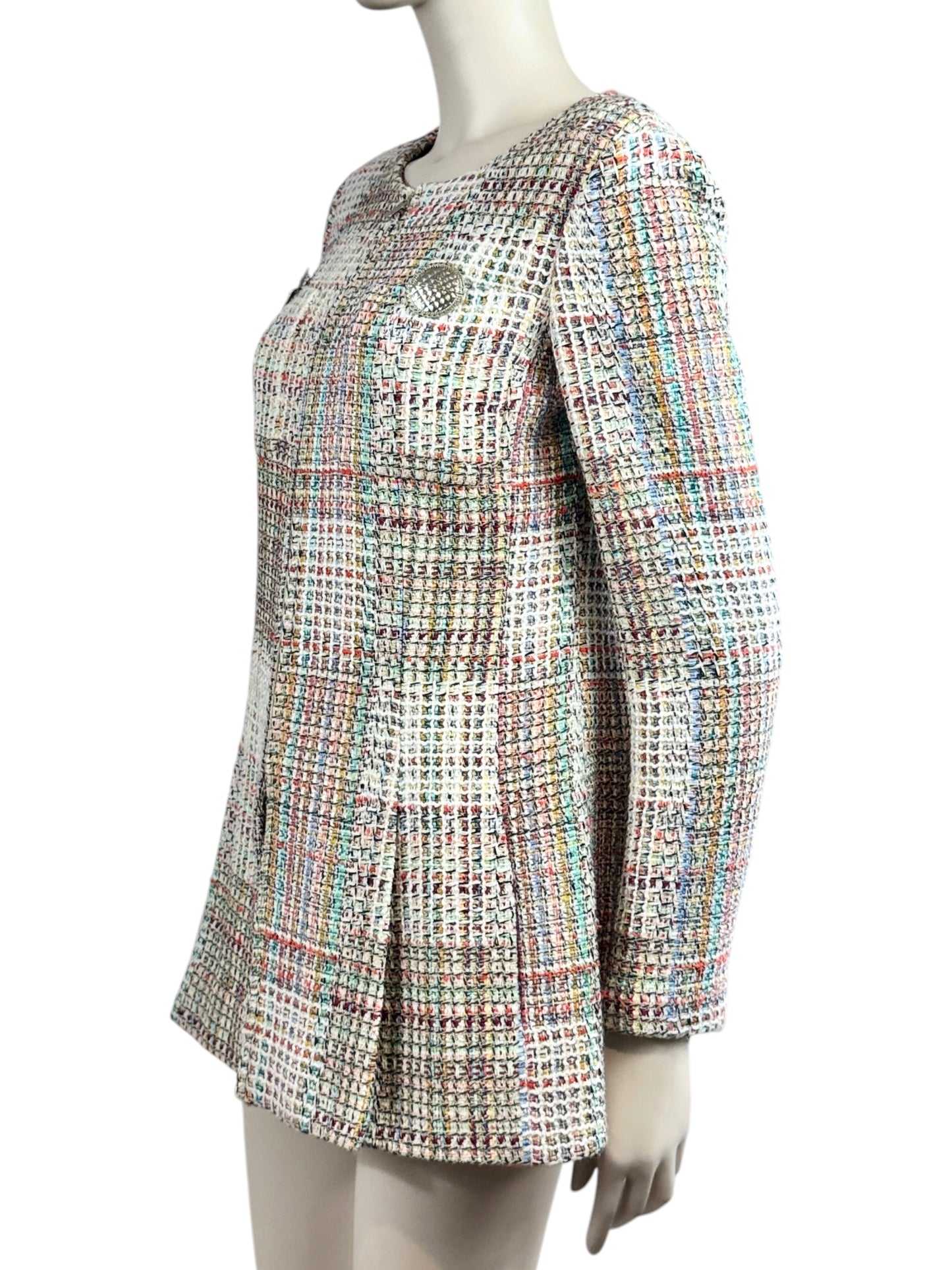 Chanel Karl Lagerfeld Spring 2017 Multicolor tweed jacket