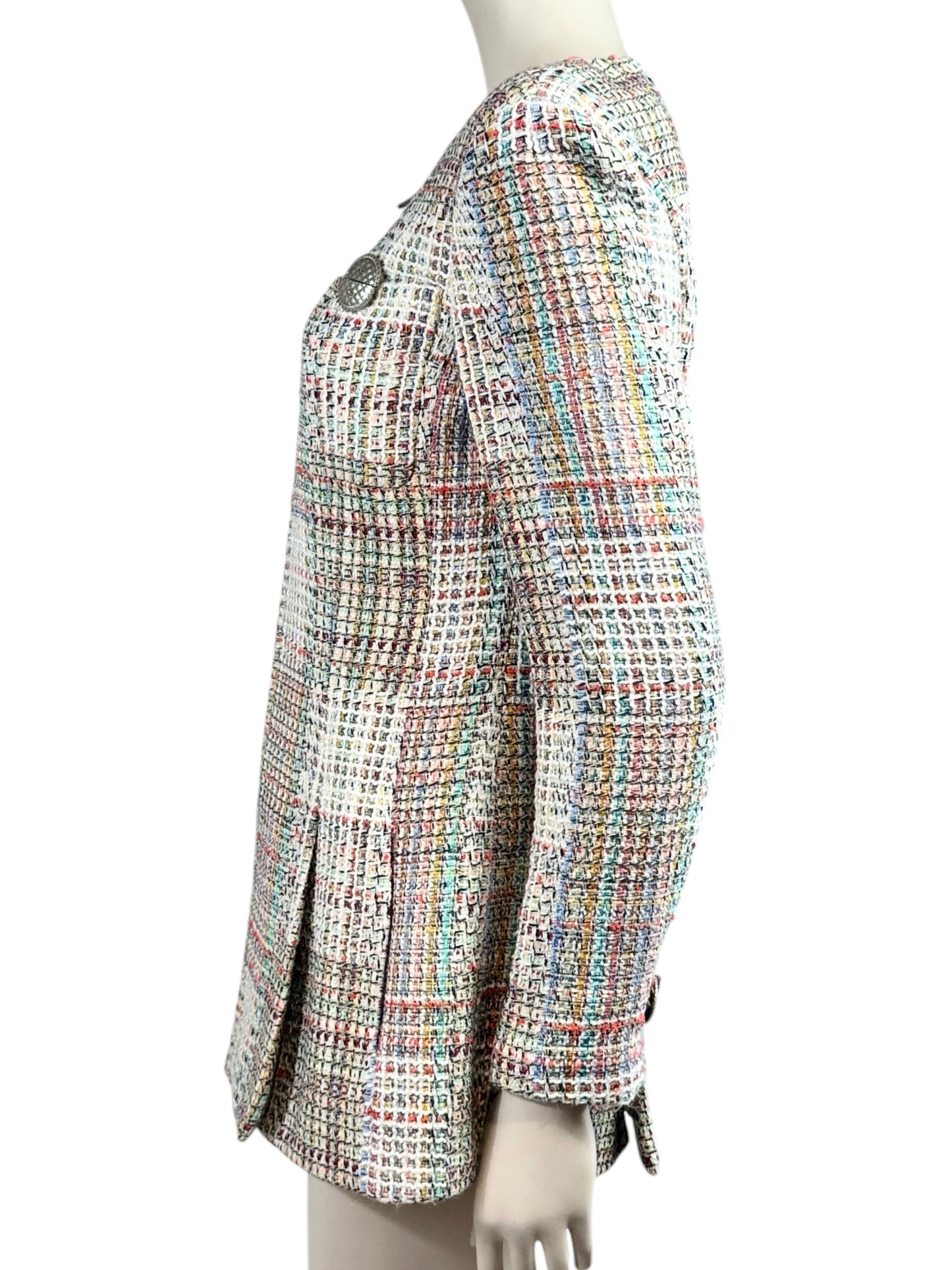 Chanel Karl Lagerfeld Spring 2017 Multicolor tweed jacket