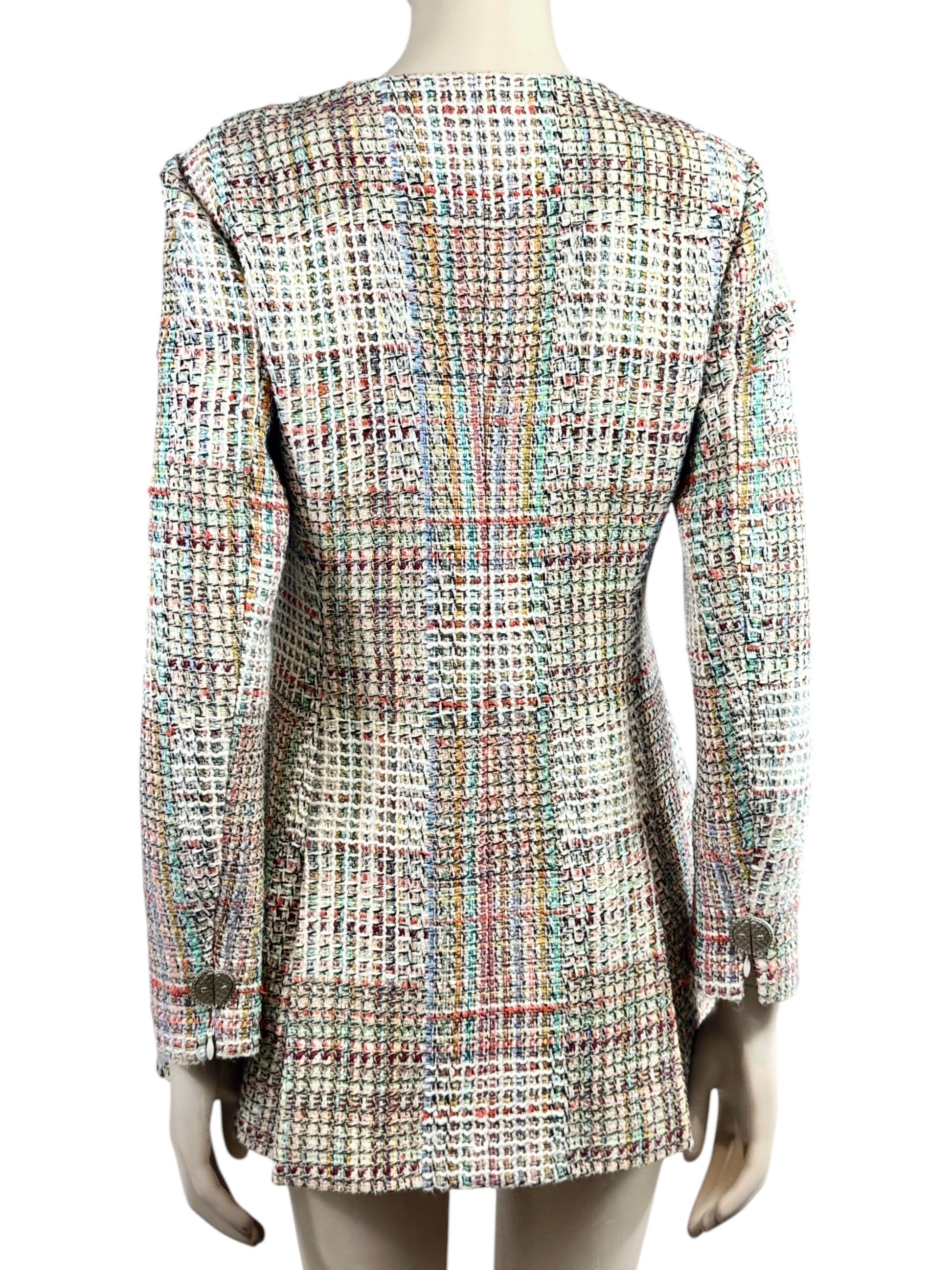 Chanel Karl Lagerfeld Spring 2017 Multicolor tweed jacket