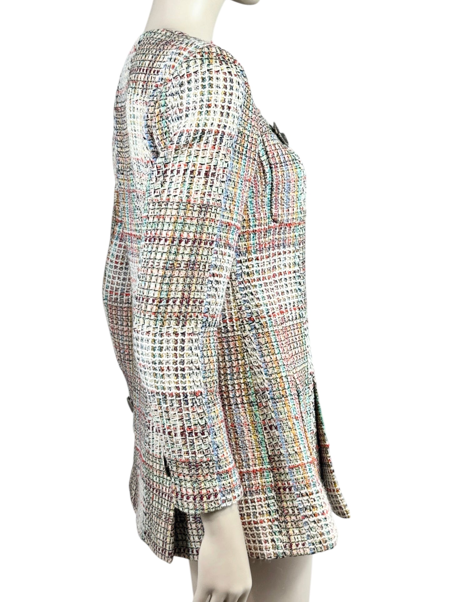 Chanel Karl Lagerfeld Spring 2017 Multicolor tweed jacket