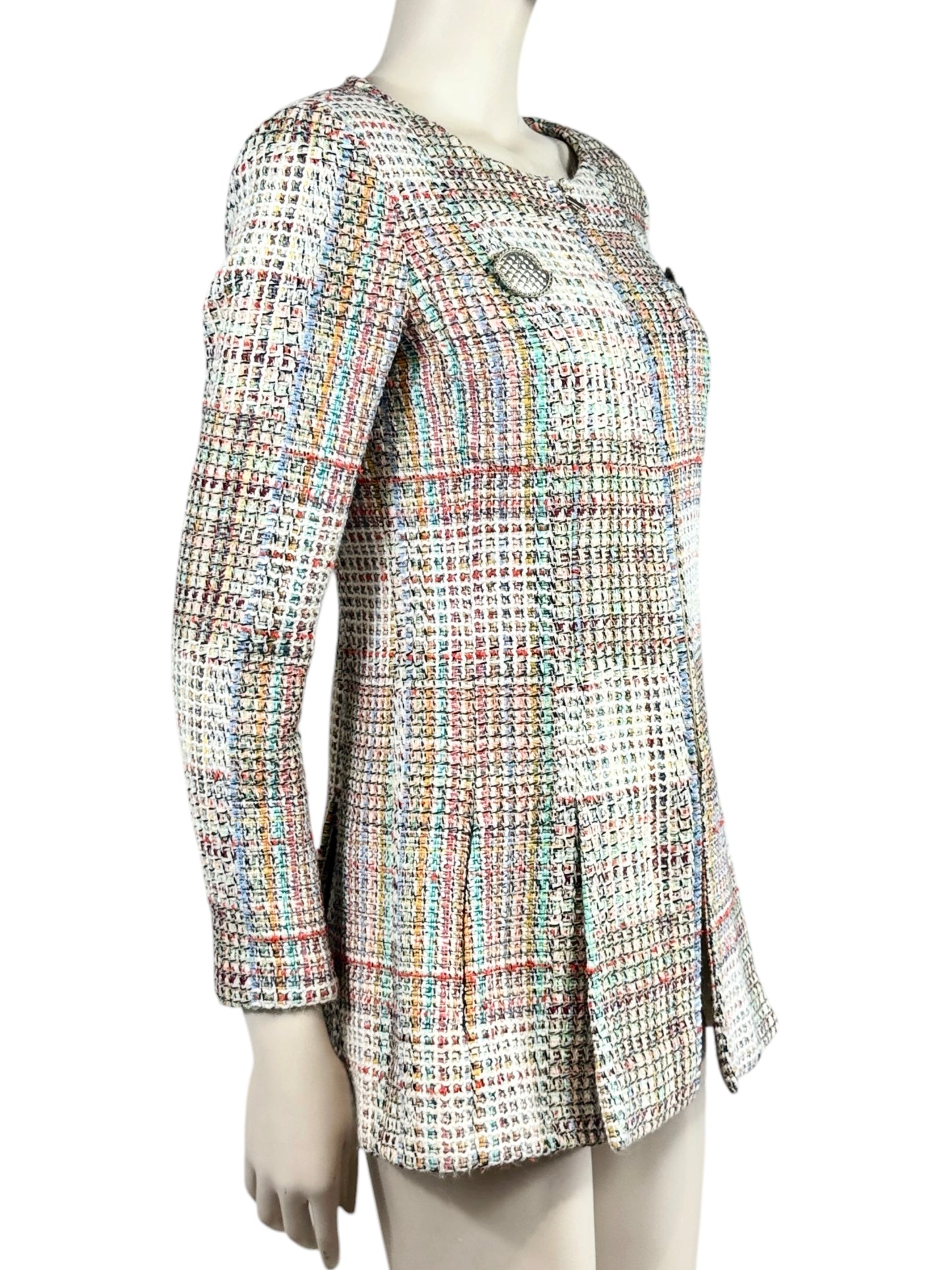 Chanel Karl Lagerfeld Spring 2017 Multicolor tweed jacket