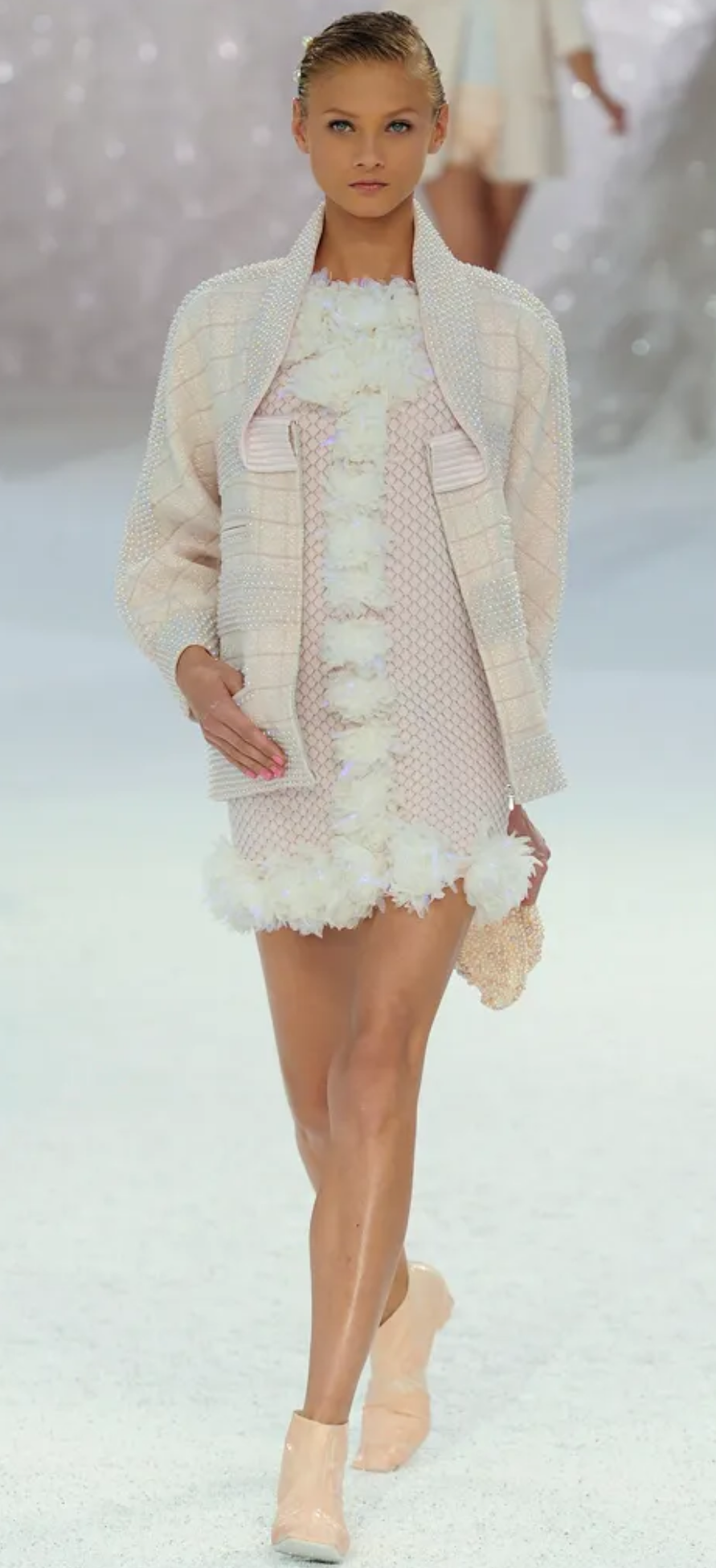 Chanel Spring 2012 Look 47 pink flower dress