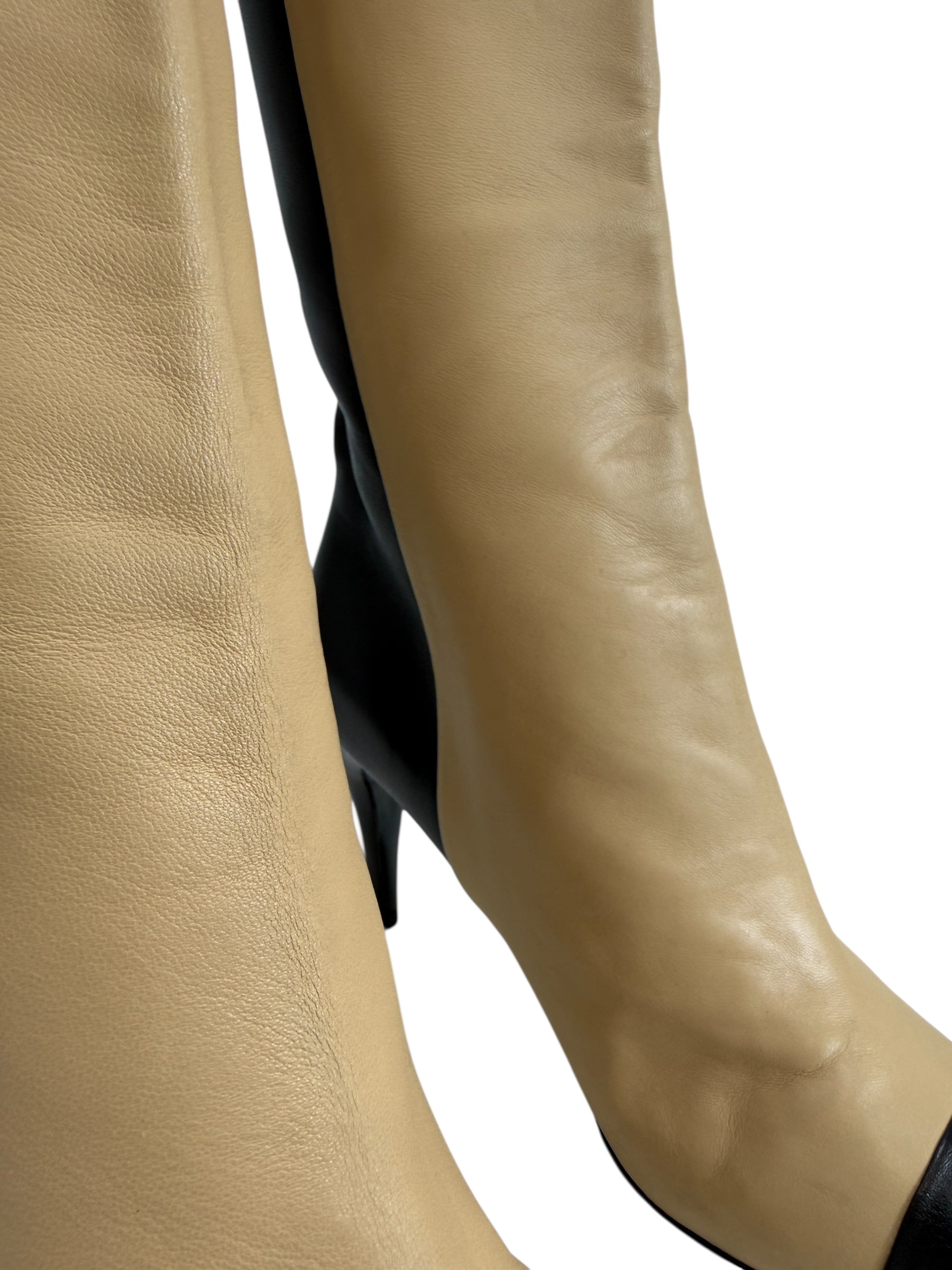 Chanel bicolore boots
