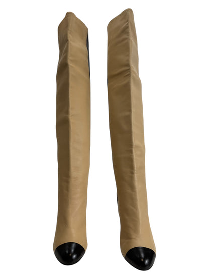 Chanel bicolore boots