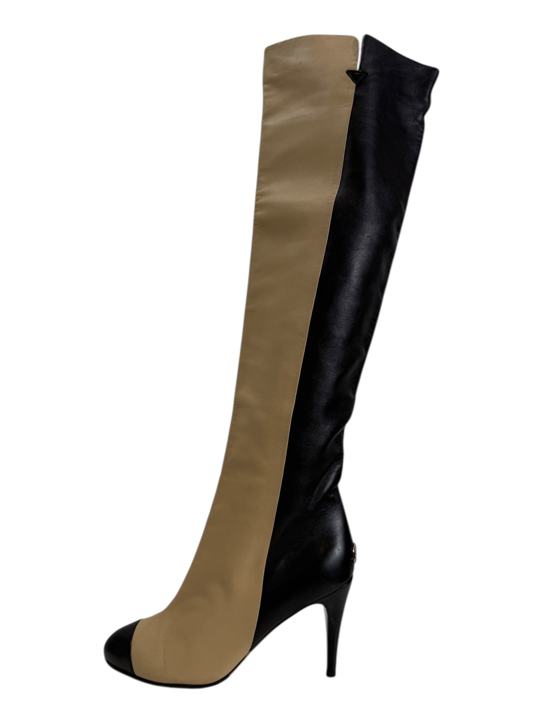 Chanel bicolore boots
