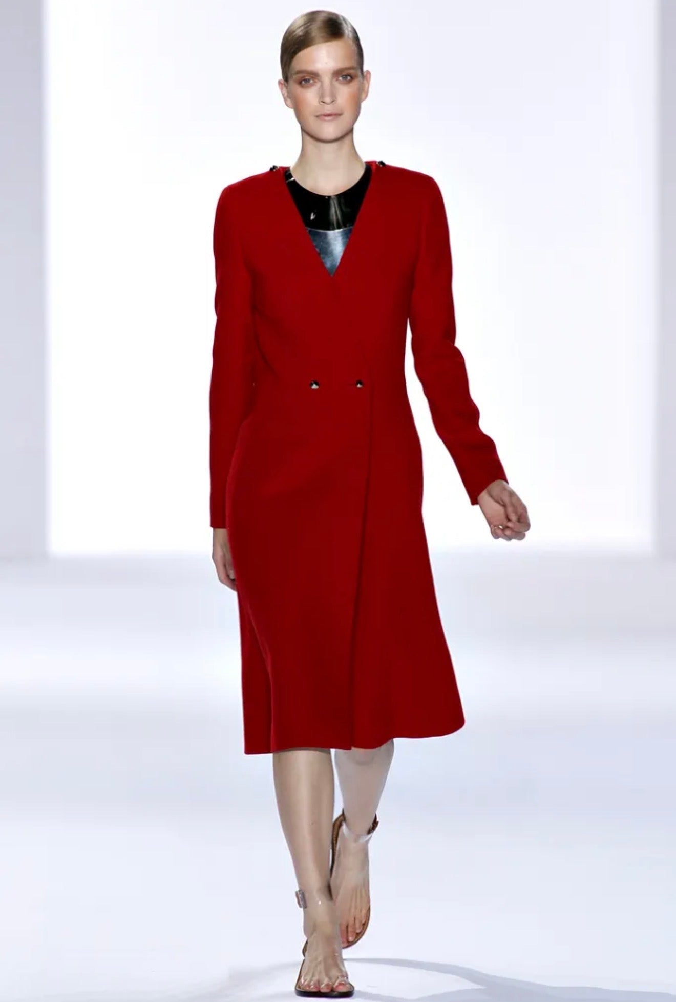 Chloe Hannah McGibbon Spring 2011 Look 20 Red coat