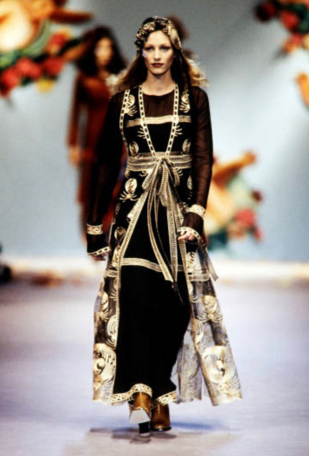 Chloe Karl Lagerfeld Fall 1993 Embroidered tulle coat