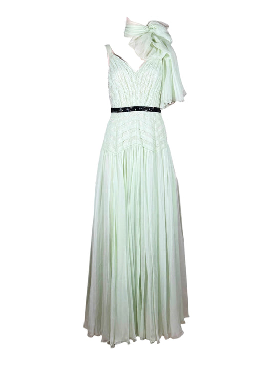 Christian Dior Bill Gayten Spring 2012 Look 40 Maxi celadon crepe silk dress