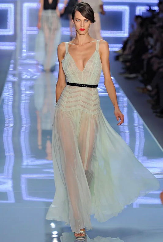 Christian Dior Bill Gayten Spring 2012 Look 40 Maxi celadon crepe silk dress
