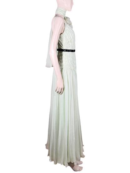Christian Dior Bill Gayten Spring 2012 Look 40 Maxi celadon crepe silk dress