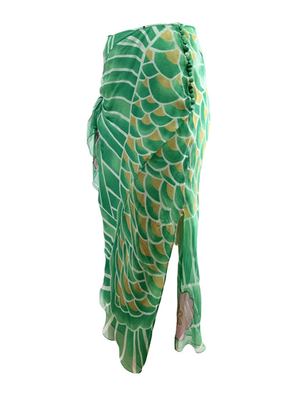 Christian Dior Boutique John Galliano Fall 2003 Koi crepe silk skirt