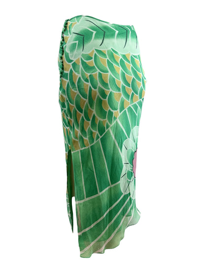 Christian Dior Boutique John Galliano Fall 2003 Koi crepe silk skirt