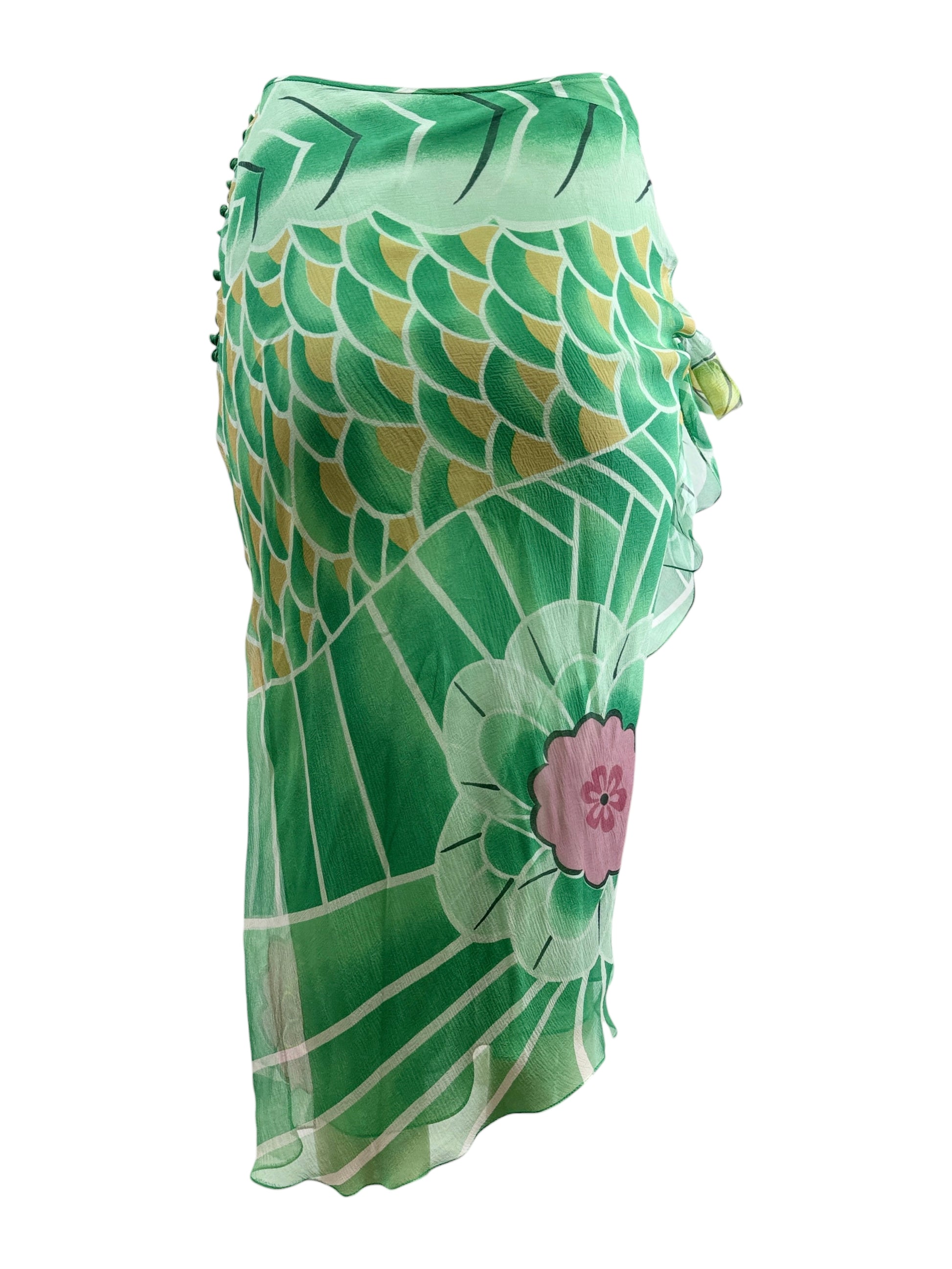 Christian Dior Boutique John Galliano Fall 2003 Koi crepe silk skirt