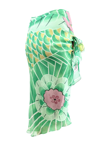 Christian Dior Boutique John Galliano Fall 2003 Koi crepe silk skirt