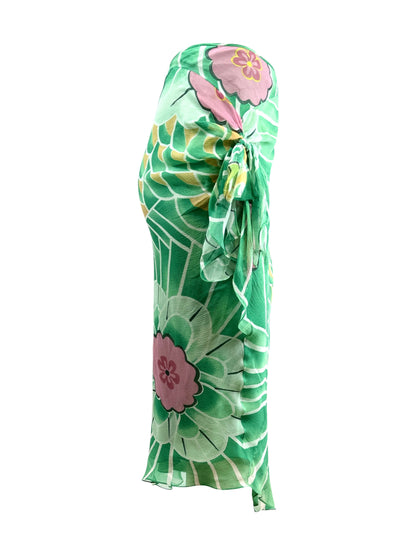 Christian Dior Boutique John Galliano Fall 2003 Koi crepe silk skirt