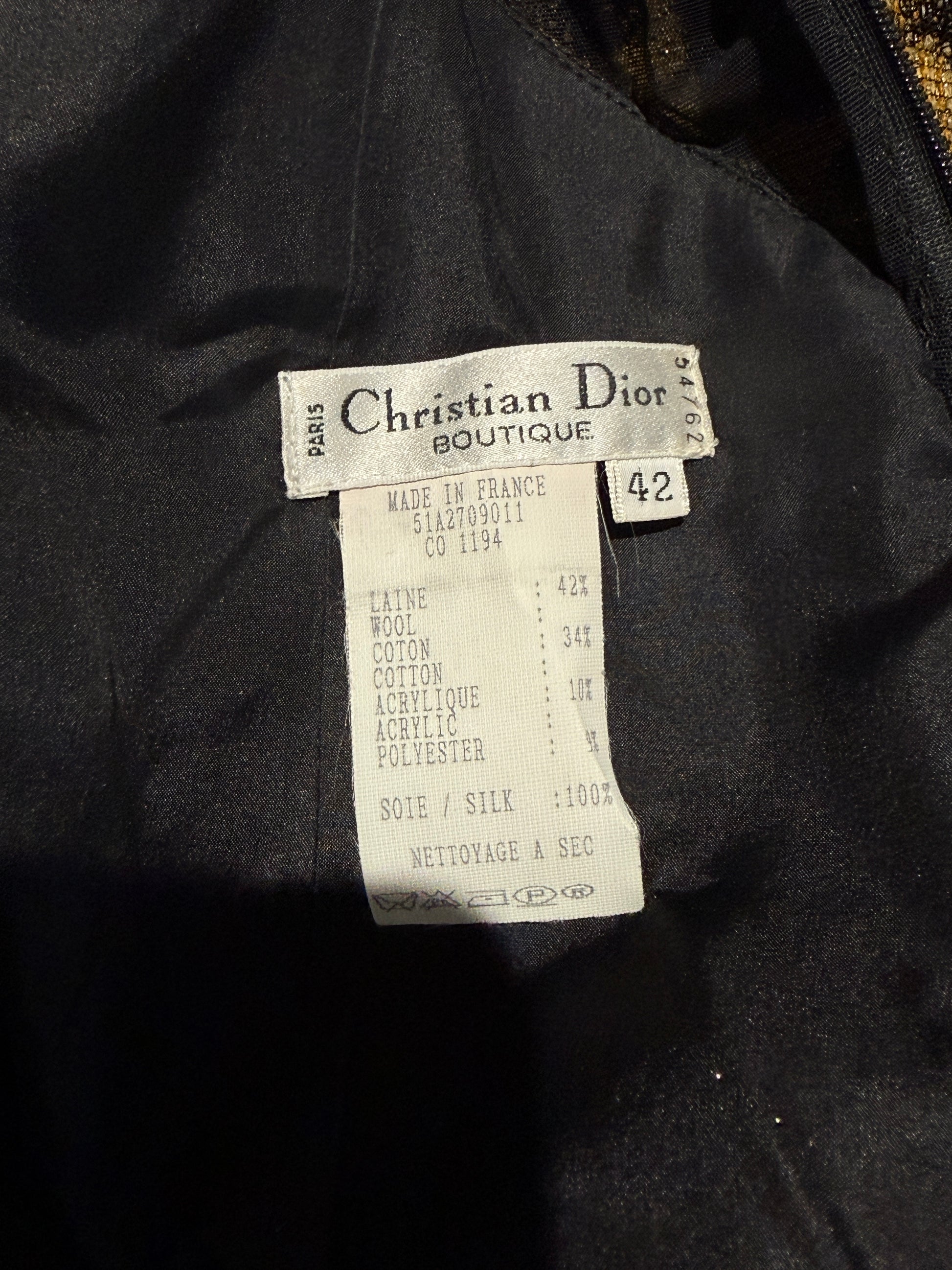Christian Dior Gianfranco Ferre Fall 1995 Leopard Dress