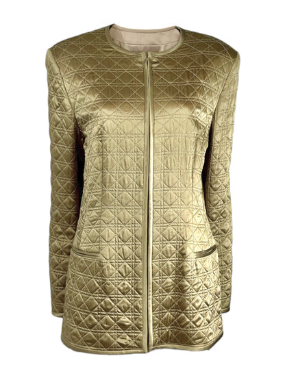 Christian Dior Gianfranco Ferre Fall 1996 Gold silk cannage jacket