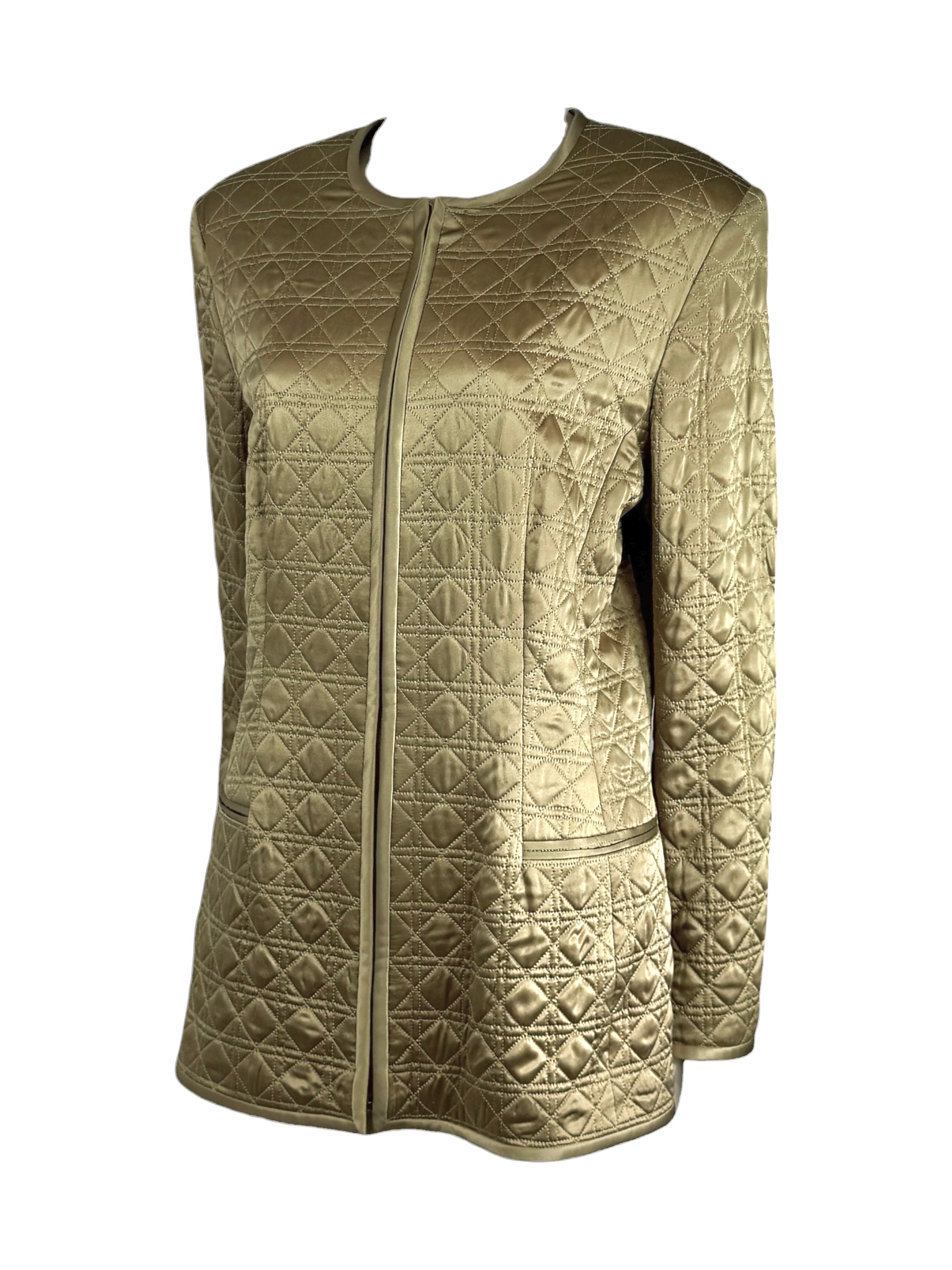 Christian Dior Gianfranco Ferre Fall 1996 Gold silk cannage jacket