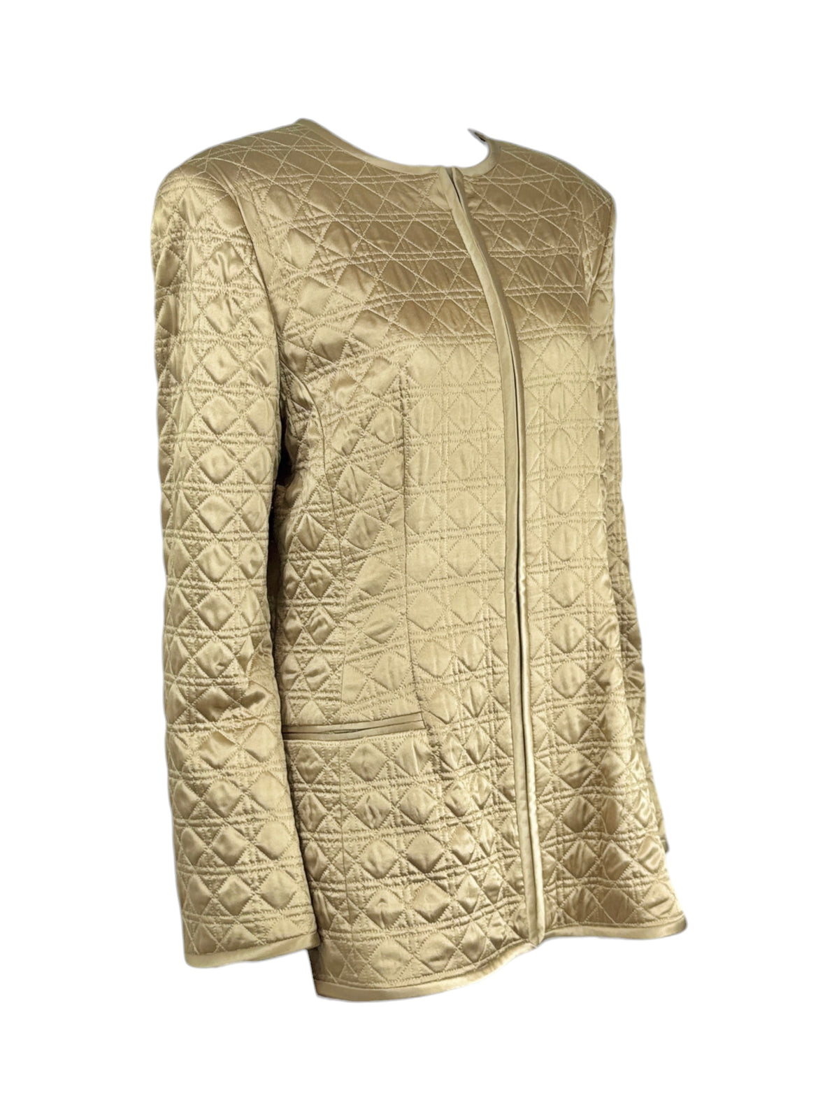 Christian Dior Gianfranco Ferre Fall 1996 Gold silk cannage jacket