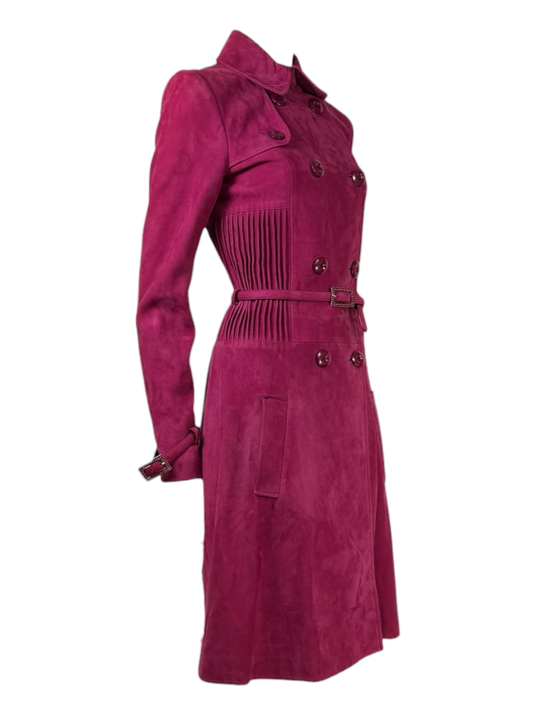 Christian Dior John Galliano - Fall/Winter 2007-2008  - Fuchsia suede lambskin coat 5