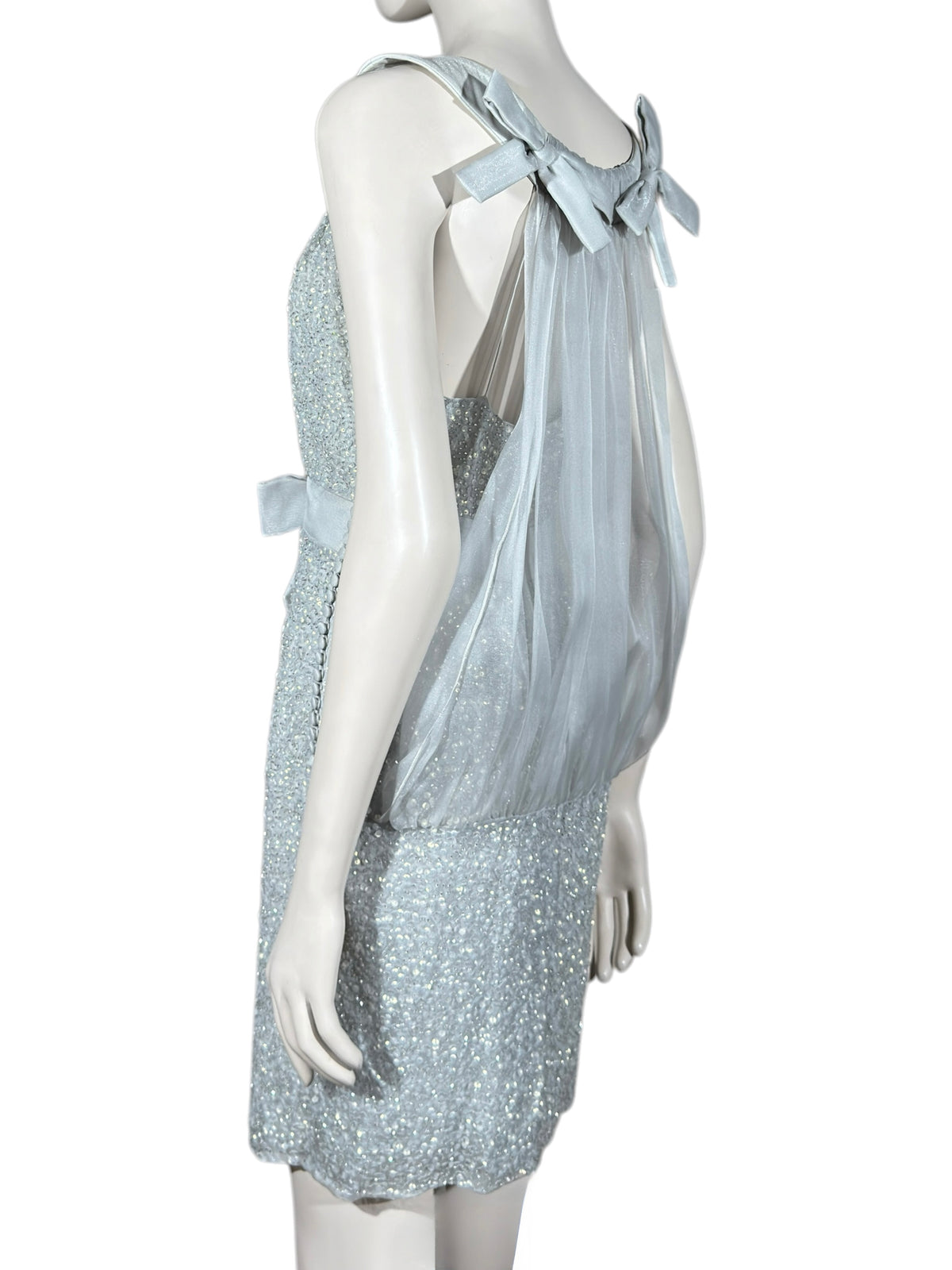 Christian Dior John Galliano Resort 2011 Look 33 Silver sequined dress organza