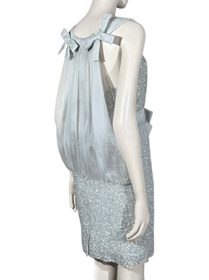 Christian Dior John Galliano Resort 2011 Look 33 Silver sequined dress organza