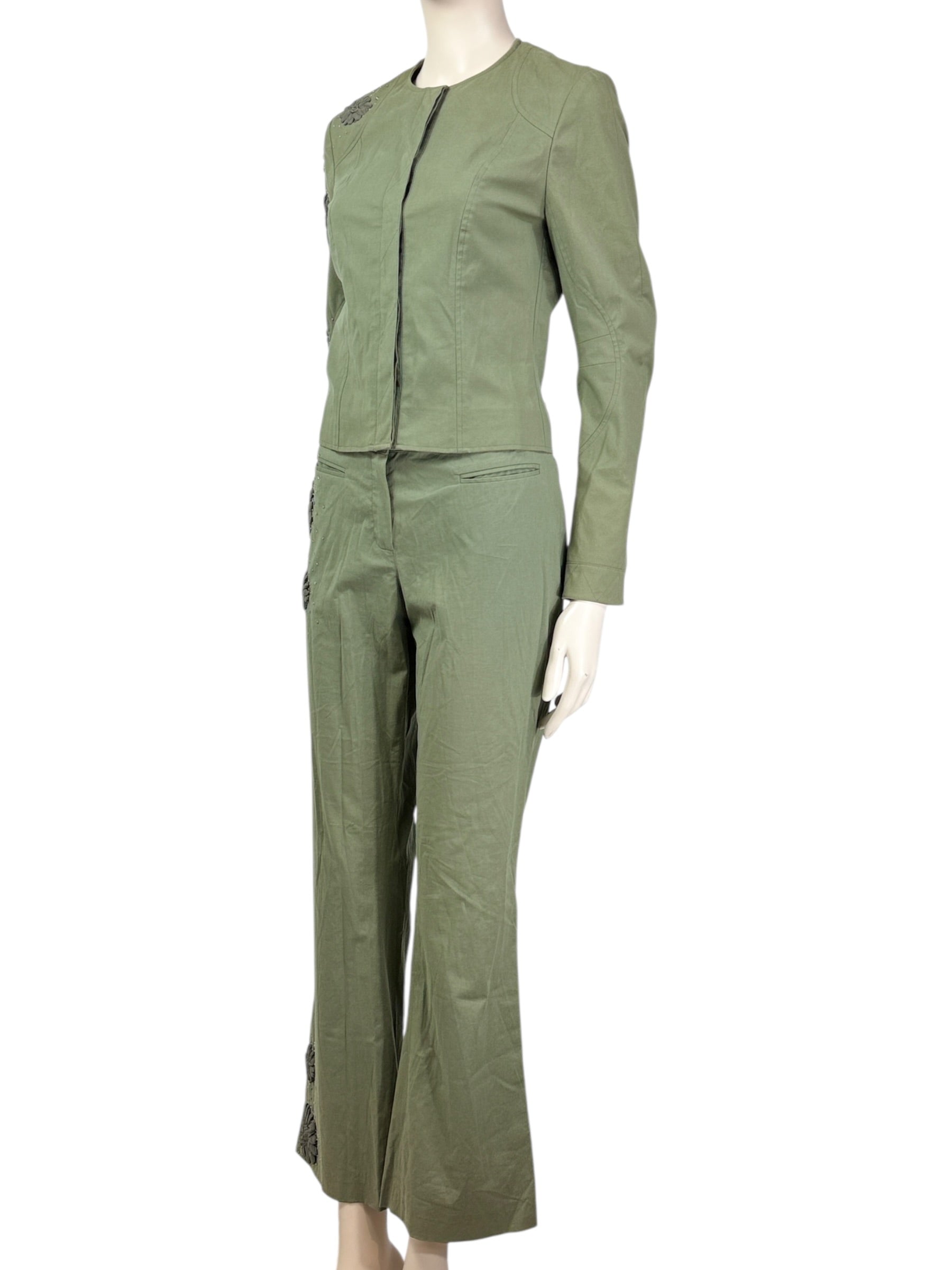 Christian Dior John Galliano Spring 2003 green pant set