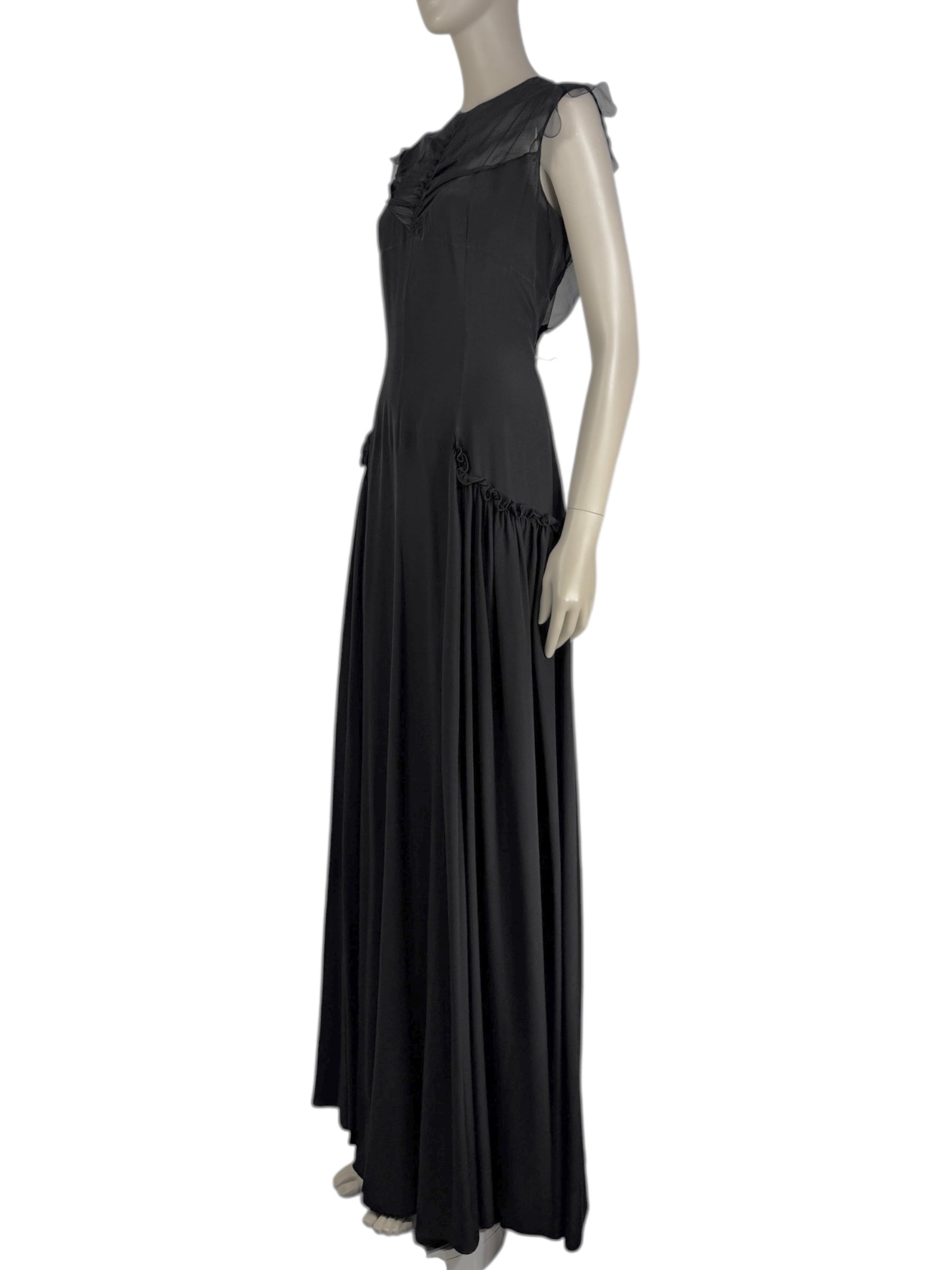 Christian Dior  Lucie Meier & Serge Ruffieux - Resort 2017 Collection - Look 35 - Long black silk chiffon dress 1