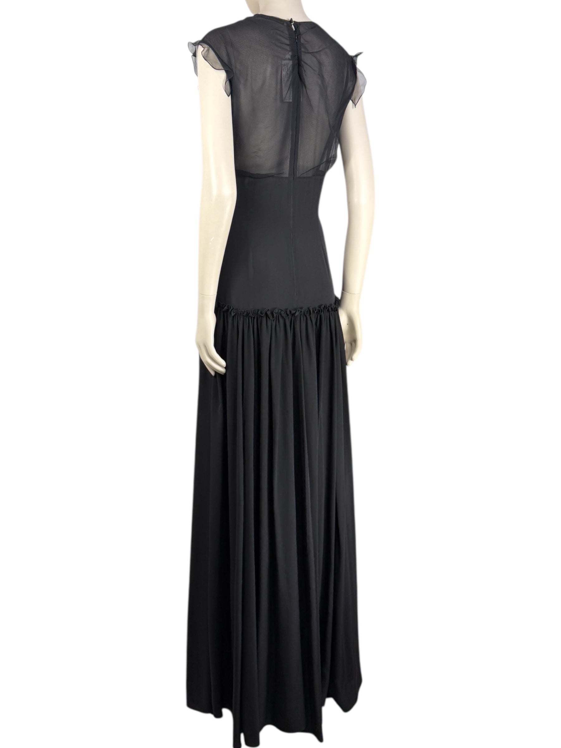 Christian Dior  Lucie Meier & Serge Ruffieux - Resort 2017 Collection - Look 35 - Long black silk chiffon dress 2