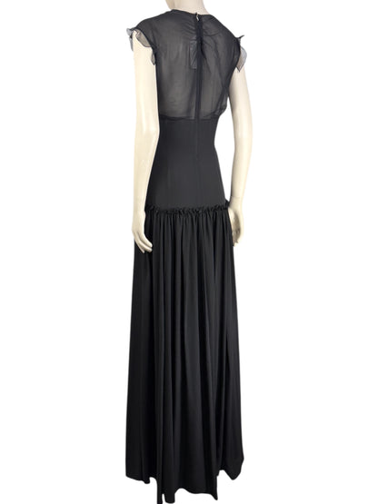Christian Dior  Lucie Meier & Serge Ruffieux - Resort 2017 Collection - Look 35 - Long black silk chiffon dress 2