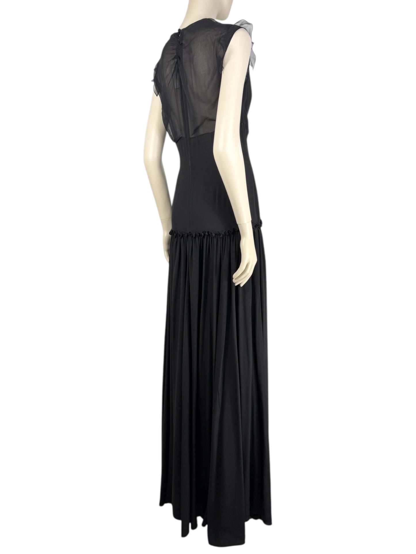 Christian Dior  Lucie Meier & Serge Ruffieux - Resort 2017 Collection - Look 35 - Long black silk chiffon dress 3