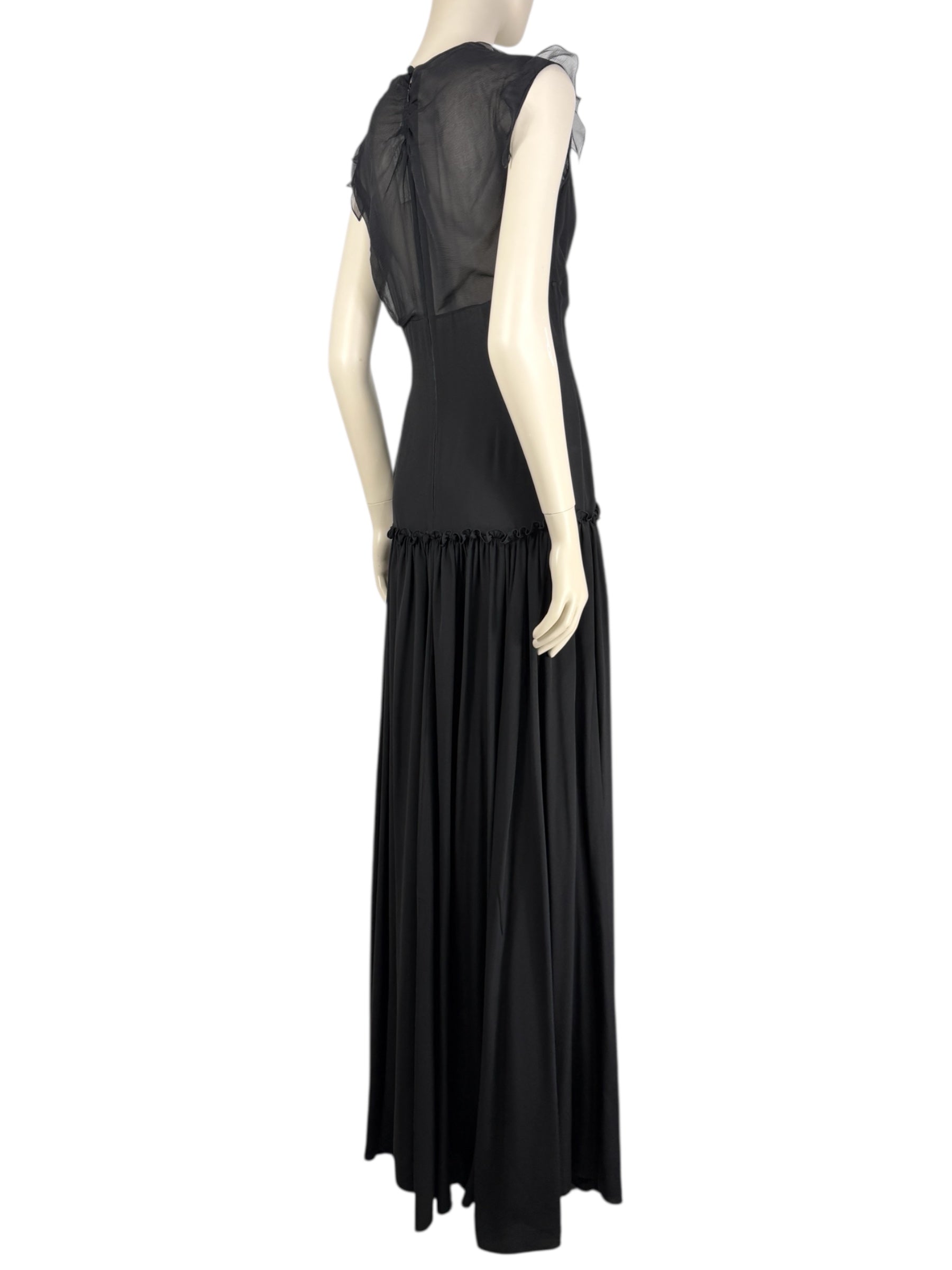 Christian Dior  Lucie Meier & Serge Ruffieux - Resort 2017 Collection - Look 35 - Long black silk chiffon dress 3