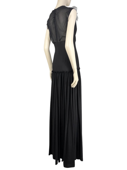 Christian Dior  Lucie Meier & Serge Ruffieux - Resort 2017 Collection - Look 35 - Long black silk chiffon dress 3