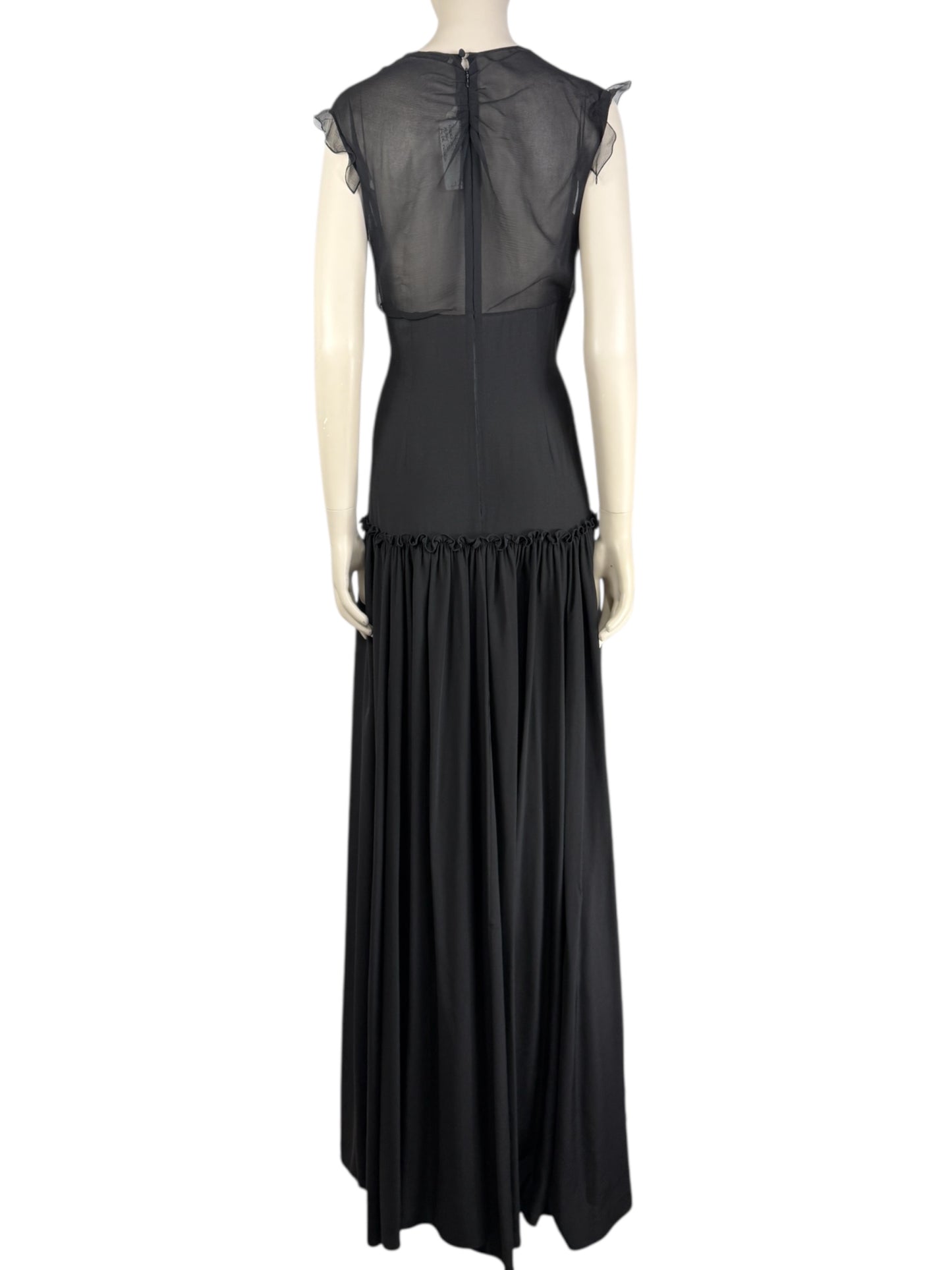 Christian Dior  Lucie Meier & Serge Ruffieux - Resort 2017 Collection - Look 35 - Long black silk chiffon dress 4