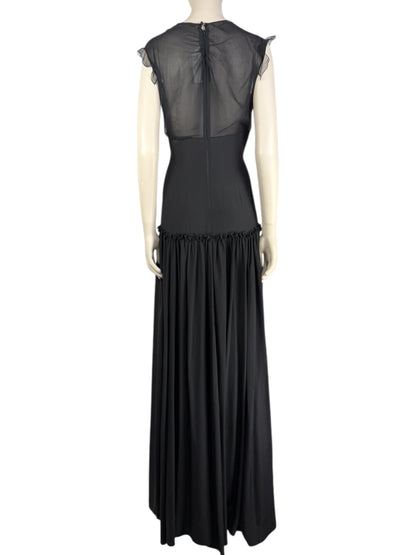 Christian Dior  Lucie Meier & Serge Ruffieux - Resort 2017 Collection - Look 35 - Long black silk chiffon dress 4