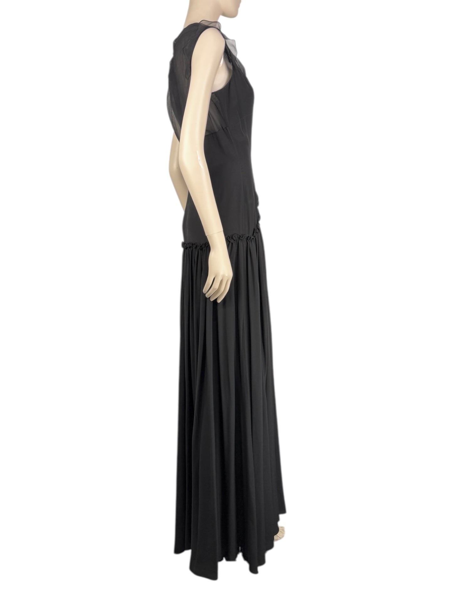 Christian Dior  Lucie Meier & Serge Ruffieux - Resort 2017 Collection - Look 35 - Long black silk chiffon dress 5
