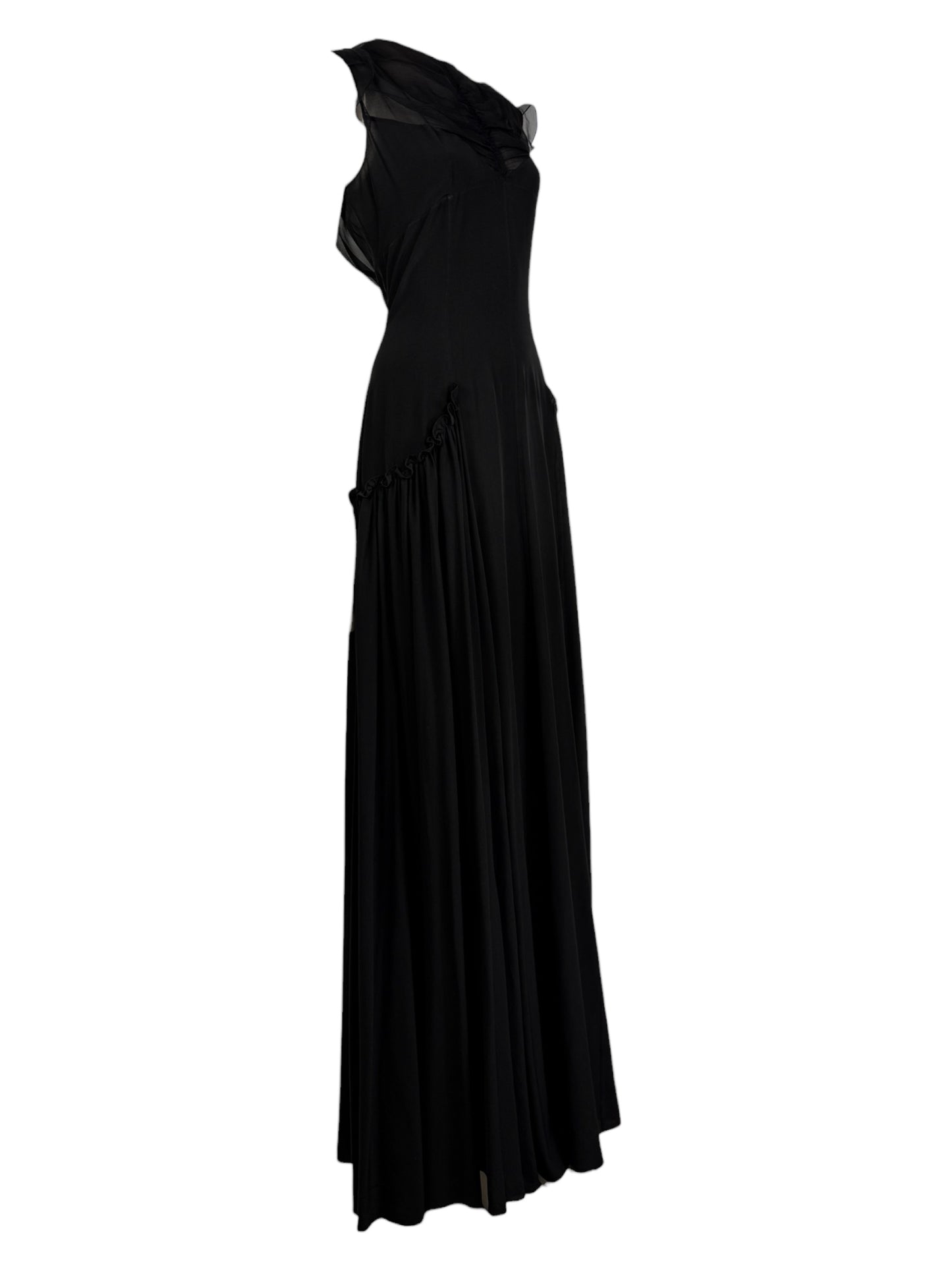 Christian Dior  Lucie Meier & Serge Ruffieux - Resort 2017 Collection - Look 35 - Long black silk chiffon dress 6