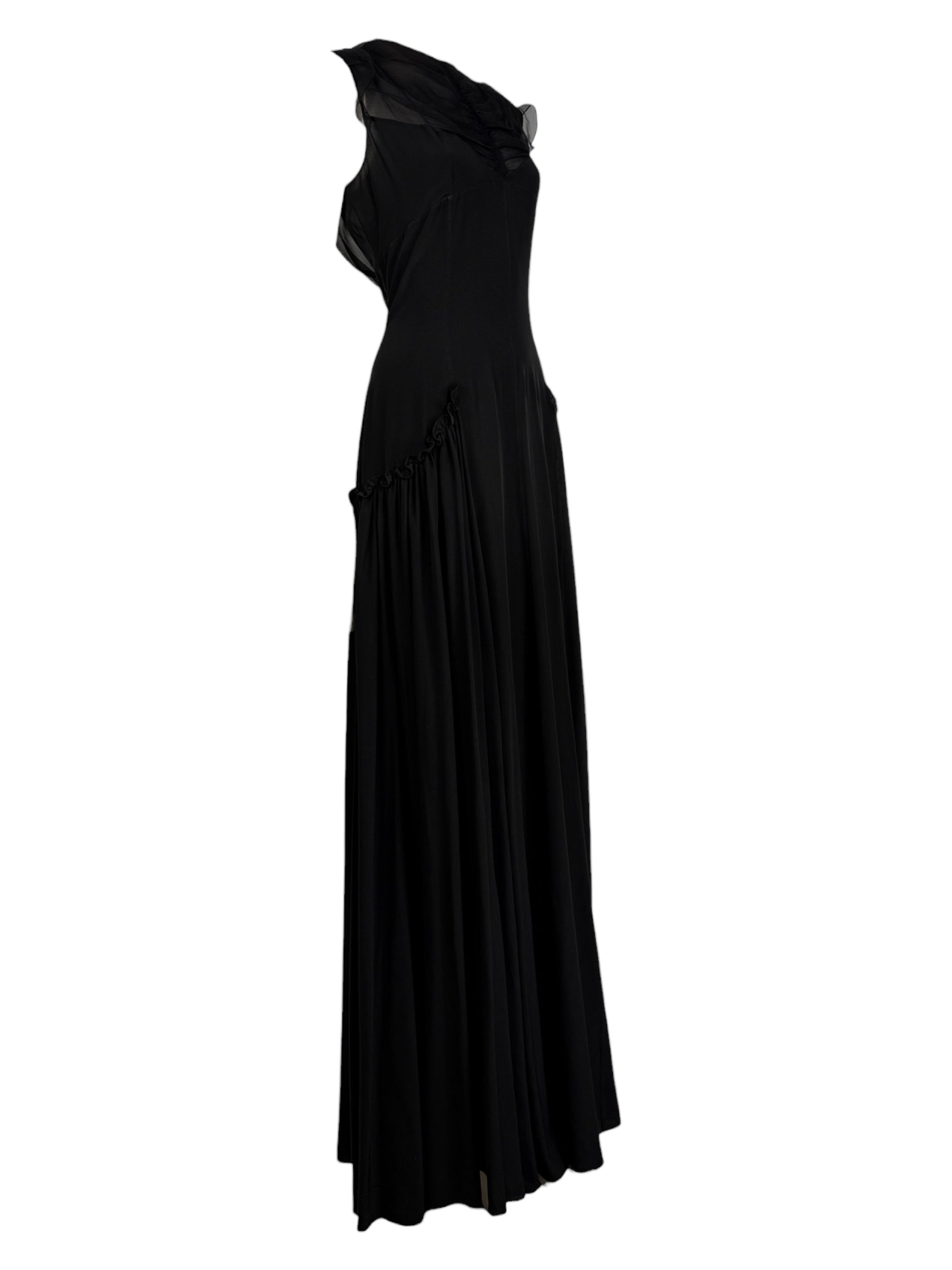 Christian Dior  Lucie Meier & Serge Ruffieux - Resort 2017 Collection - Look 35 - Long black silk chiffon dress 6