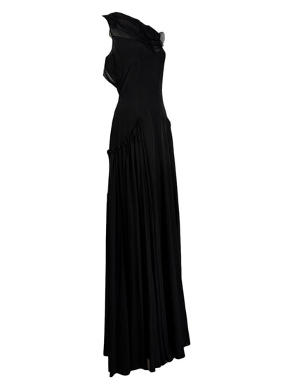 Christian Dior  Lucie Meier & Serge Ruffieux - Resort 2017 Collection - Look 35 - Long black silk chiffon dress 6