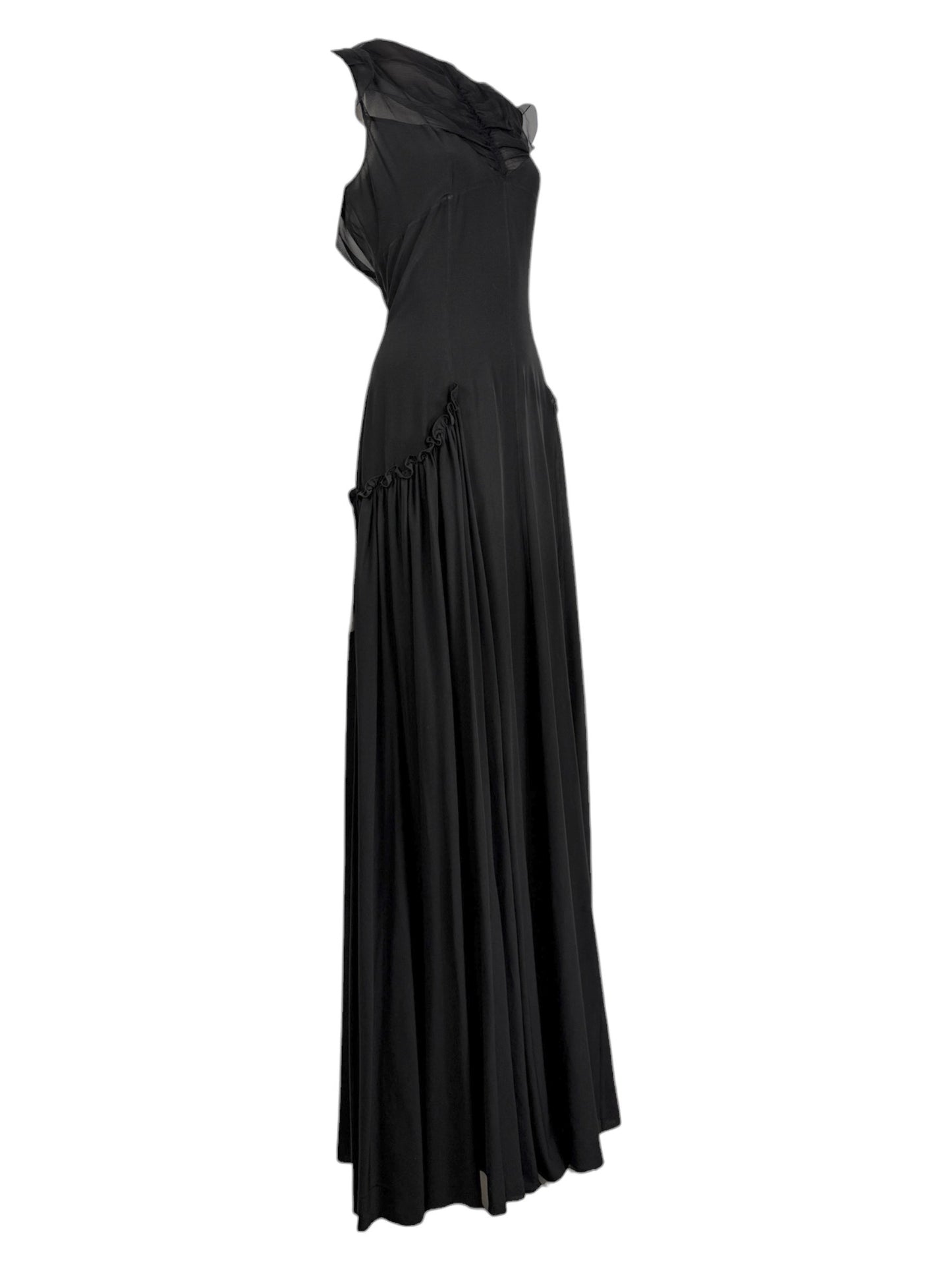 Christian Dior  Lucie Meier & Serge Ruffieux - Resort 2017 Collection - Look 35 - Long black silk chiffon dress 7