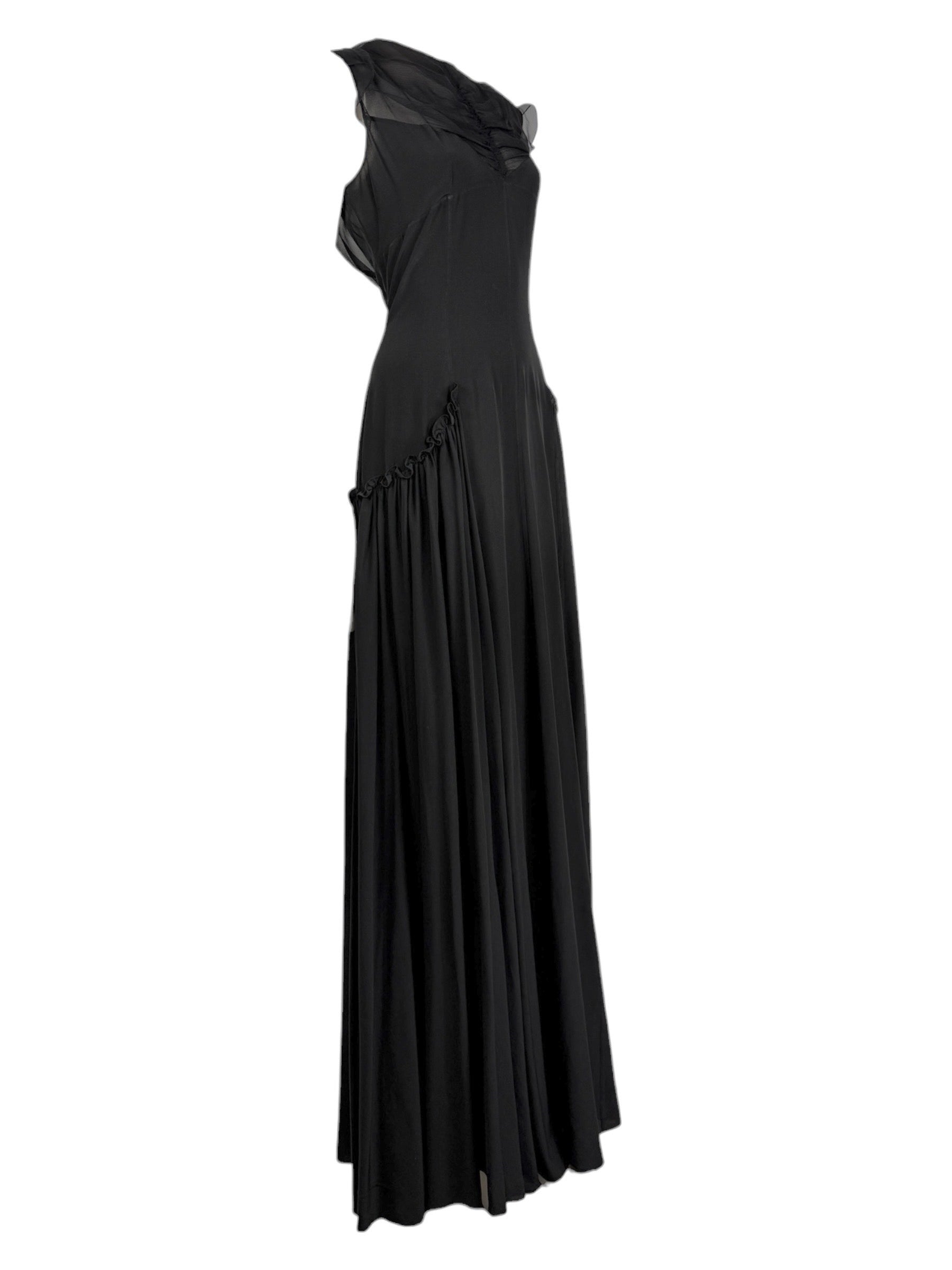 Christian Dior  Lucie Meier & Serge Ruffieux - Resort 2017 Collection - Look 35 - Long black silk chiffon dress 7