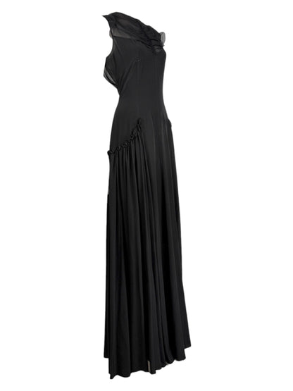 Christian Dior  Lucie Meier & Serge Ruffieux - Resort 2017 Collection - Look 35 - Long black silk chiffon dress 7