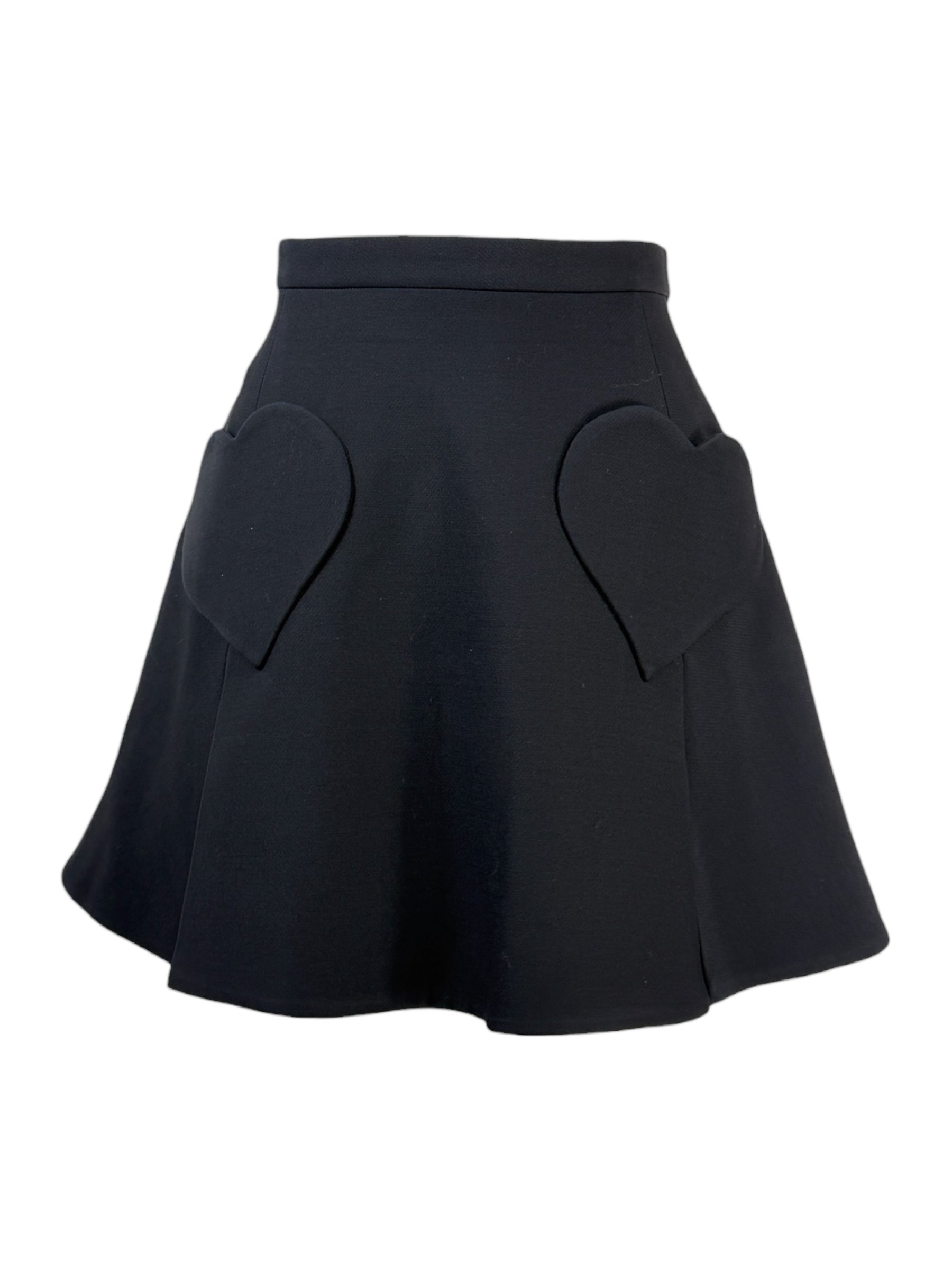 Christian Dior Maria Grazia Chiuri - Capsule Collection “Dioramour” Autumn/Winter 2021-2022 - Black wool and silk mini skirt embellished with hearts
