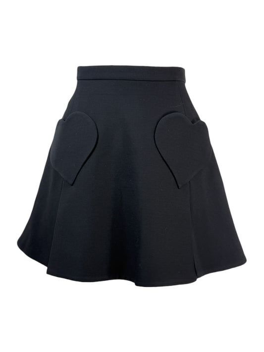 Christian Dior Maria Grazia Chiuri - Capsule Collection “Dioramour” Autumn/Winter 2021-2022 - Black wool and silk mini skirt embellished with hearts