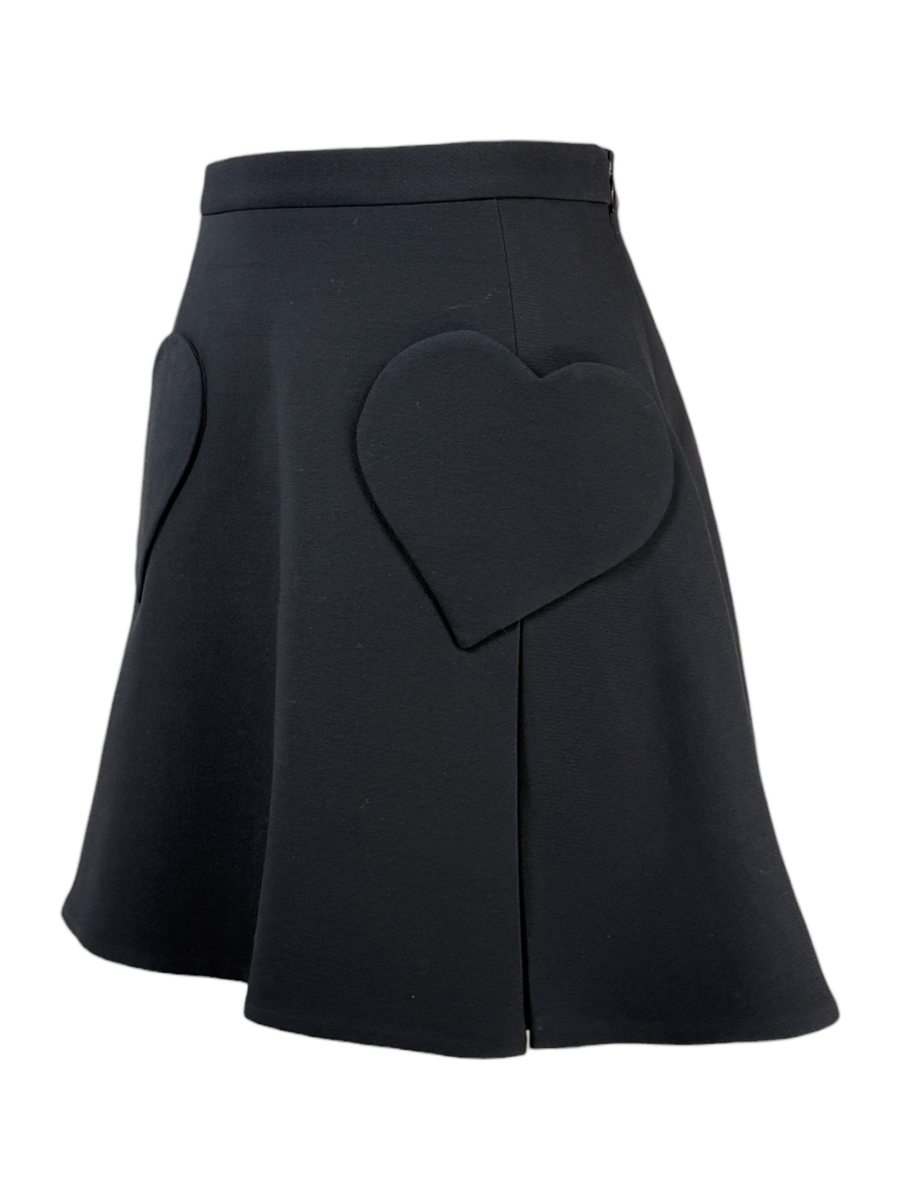 Christian Dior Maria Grazia Chiuri - Capsule Collection “Dioramour” Autumn/Winter 2021-2022 - Black wool and silk mini skirt embellished with hearts 