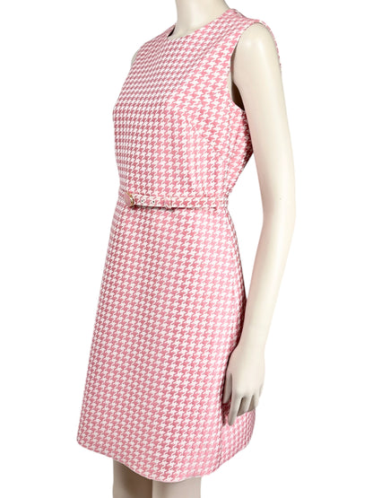 Christian Dior Maria Grazia Chiuri 2022 white pink houndstooth dress