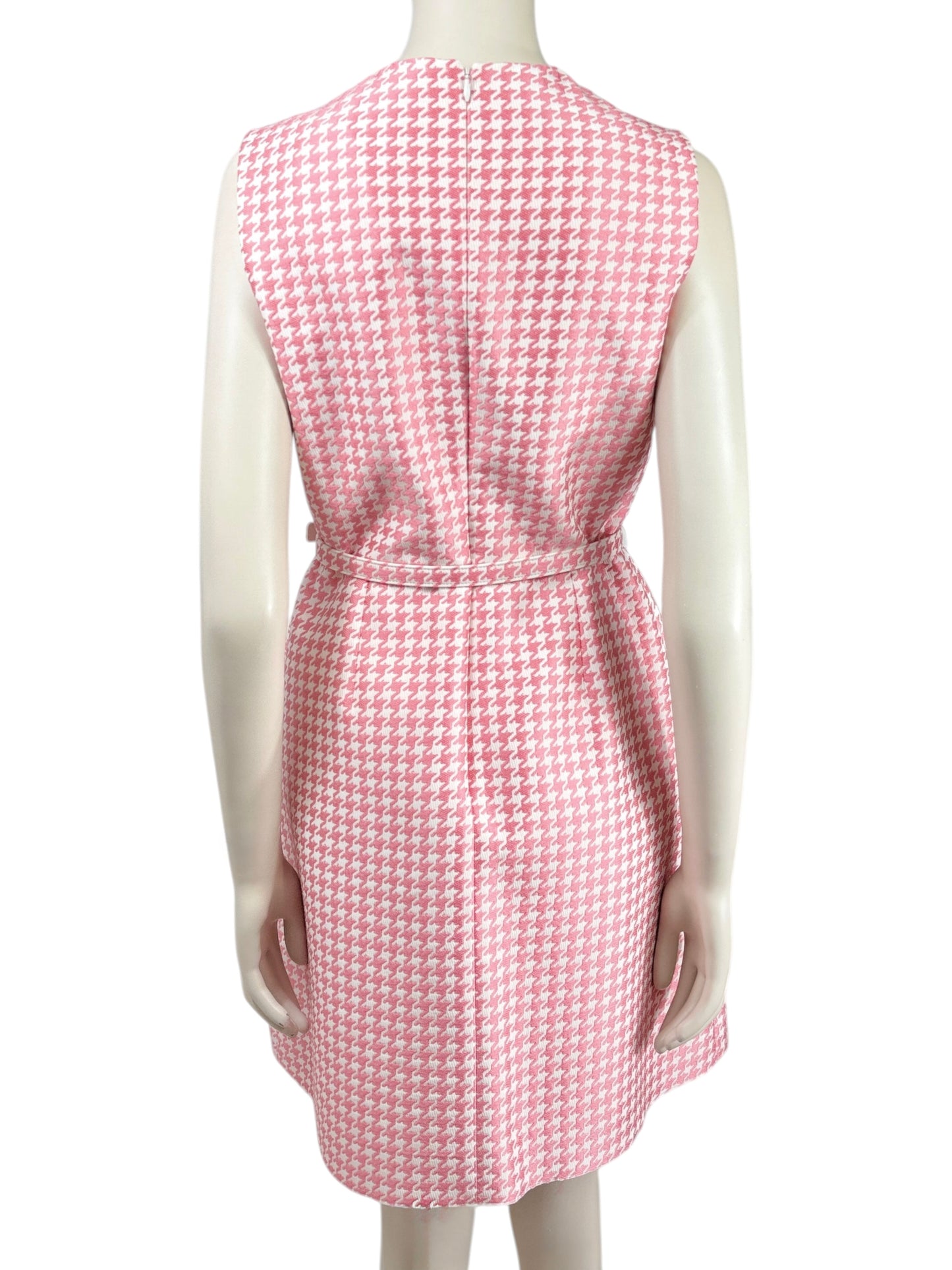 Christian Dior Maria Grazia Chiuri 2022 white pink houndstooth dress