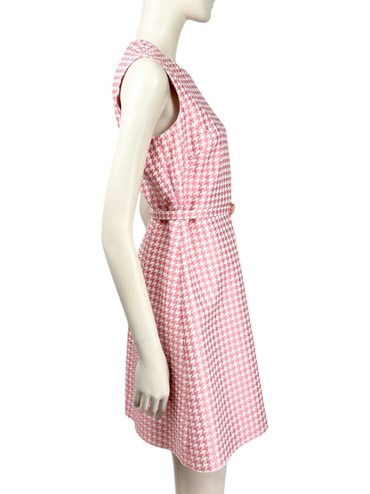 Christian Dior Maria Grazia Chiuri 2022 white pink houndstooth dress