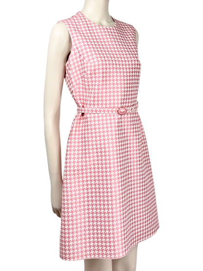 Christian Dior Maria Grazia Chiuri 2022 white pink houndstooth dress